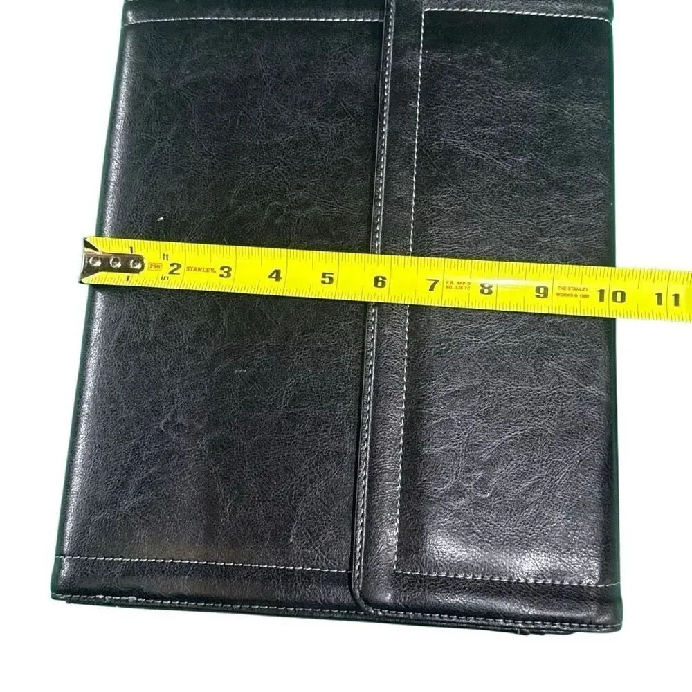 Samsonite Unisex Black Faux Leather Tri-Fold Padfolio Organizer with Calculator